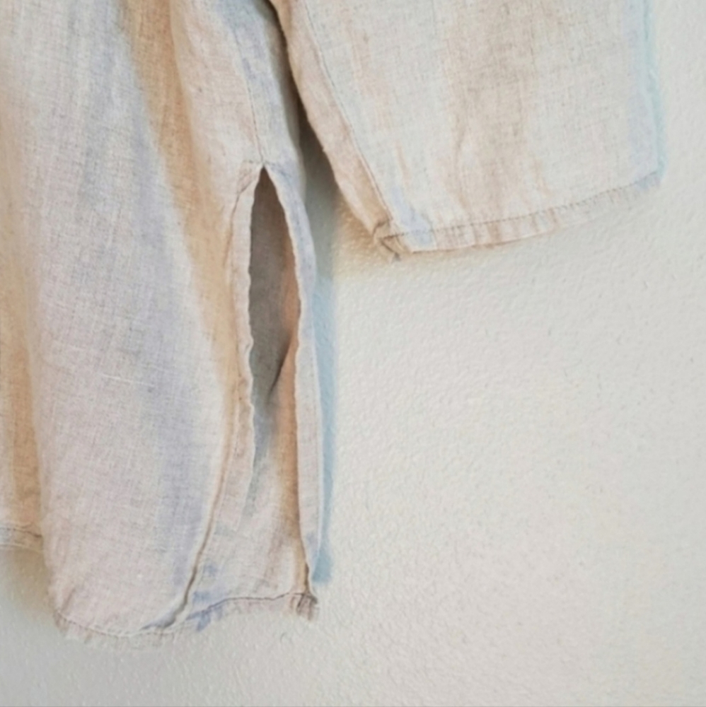 Flax Neutral Button Front Top / Tunic - image 5